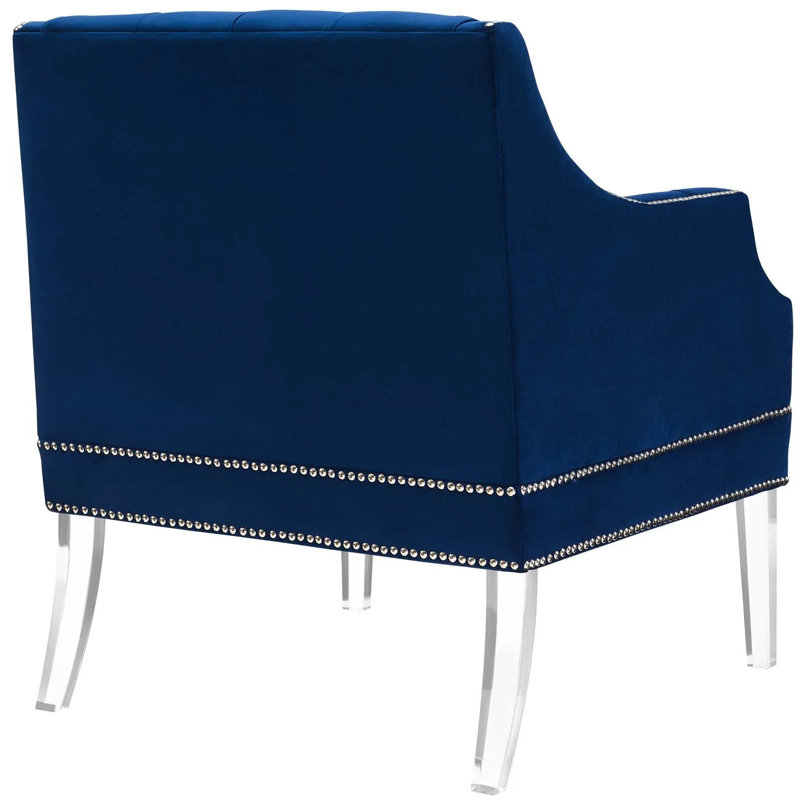 Proverbial Tufted Button Accent Performance Velvet Armchair - Modern Back Support Lounge Chair