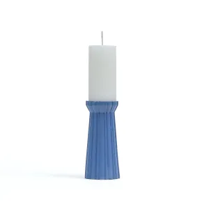 Qutub  Azure Blue Candle Stand - L