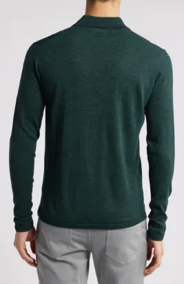 Roman Long Sleeve Merino Wool Sweater Polo