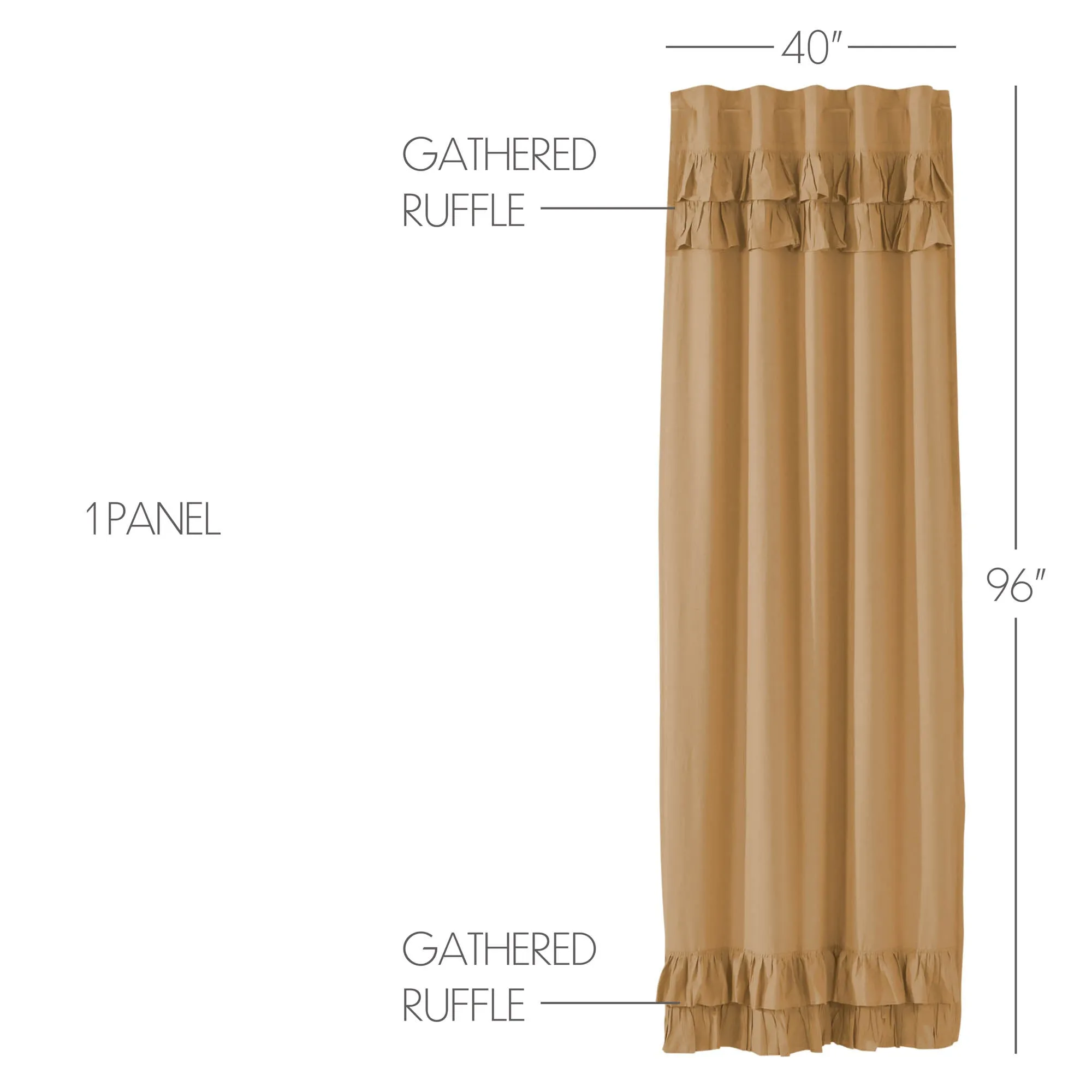 Simple Life Flax Ruffled Panel 96x40