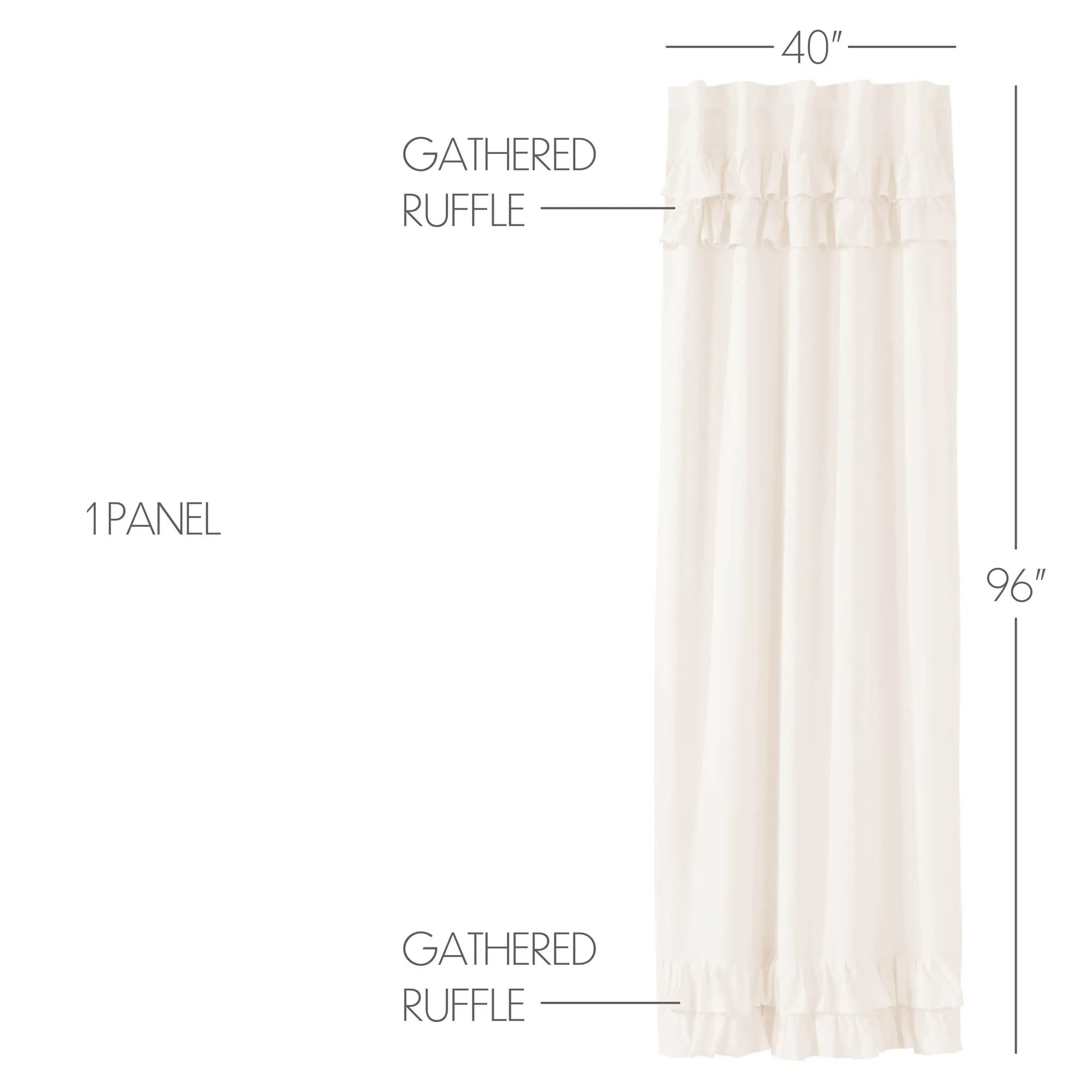 Simple Life Flax Ruffled Panel 96x40