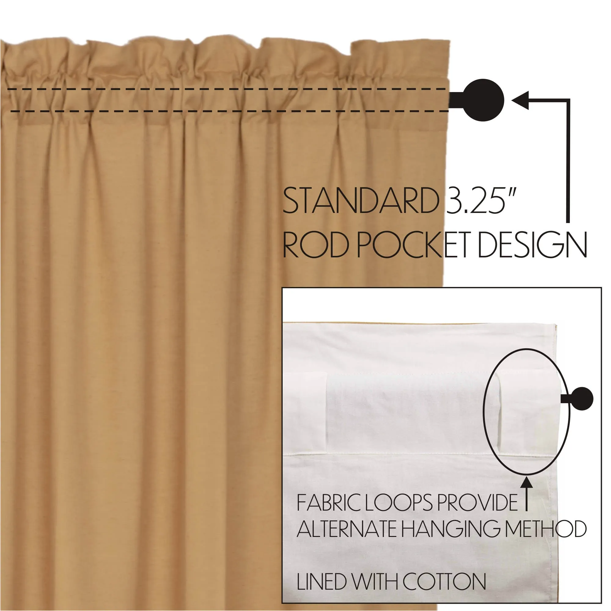 Simple Life Flax Ruffled Panel 96x40