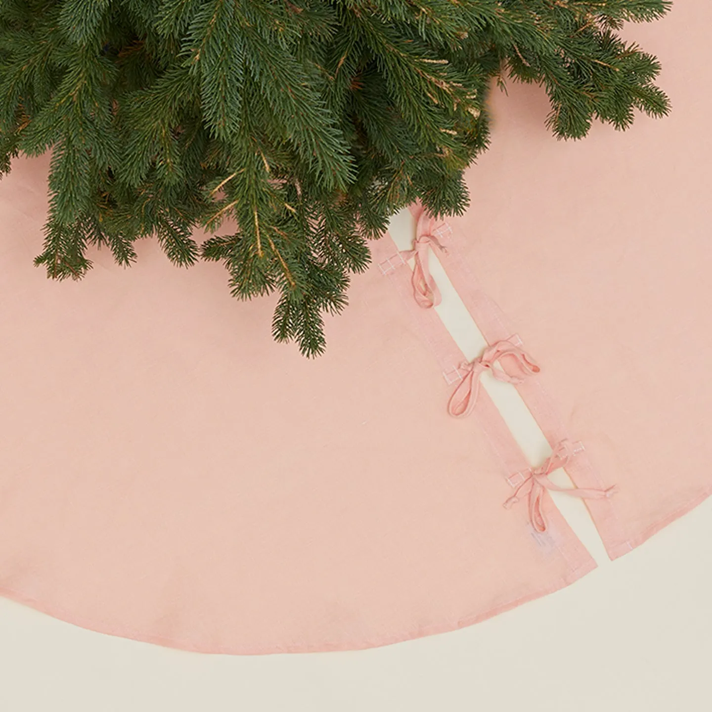 Simple Linen Tree Skirt - Blush