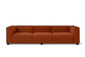 Taranto 3 Seater Sofa Orange Linen Fabric