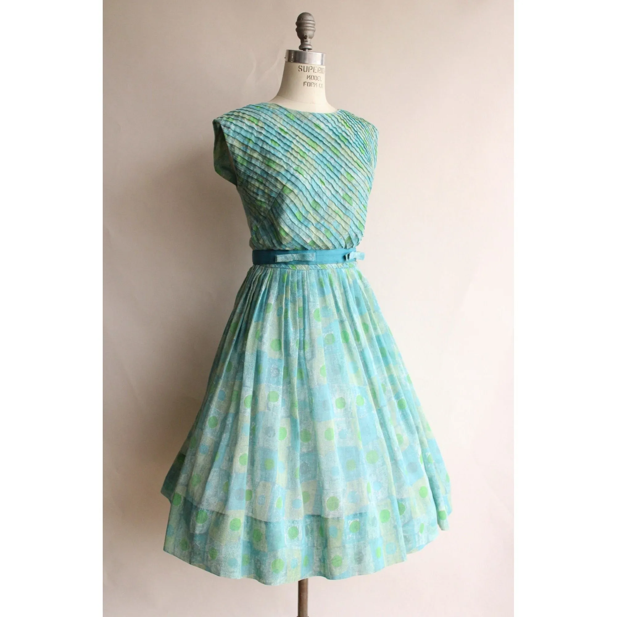 Vintage 1950s Dress with Belt by R&K Originals