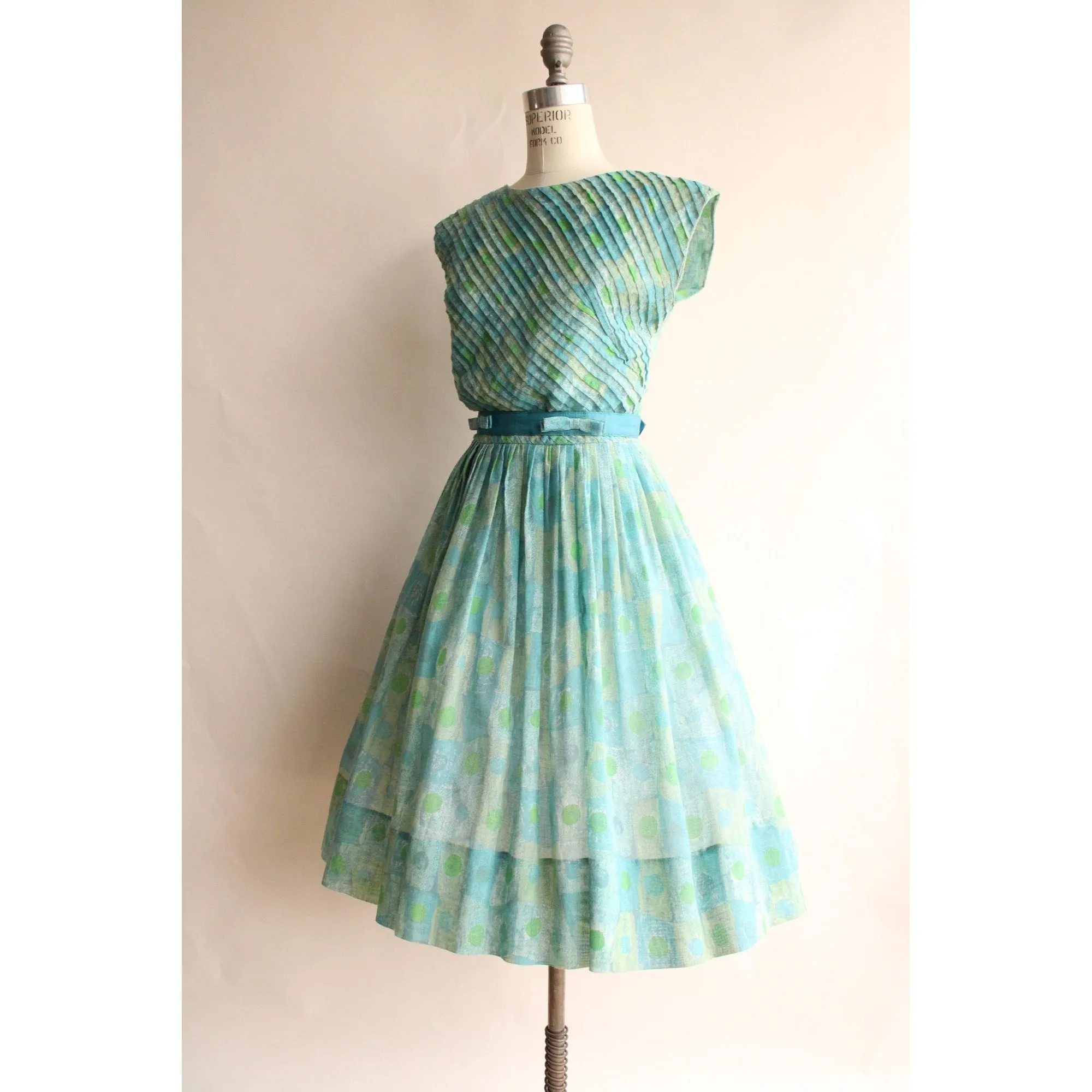 Vintage 1950s Dress with Belt by R&K Originals