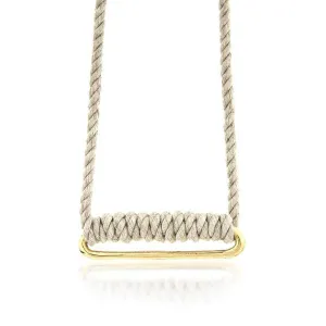 Wide Oval Brass Necklace - Natural