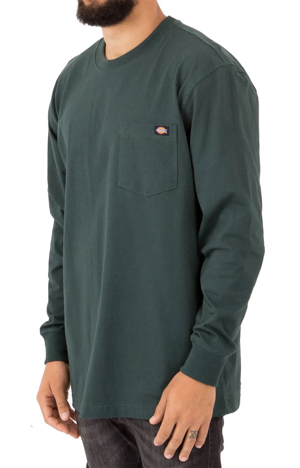 (WL450GH) Long Sleeve Heavyweight Crew Neck Shirt - Hunter Green