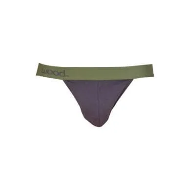 Wood Men's Soft Modal Cotton Blend Thong Iron Grey